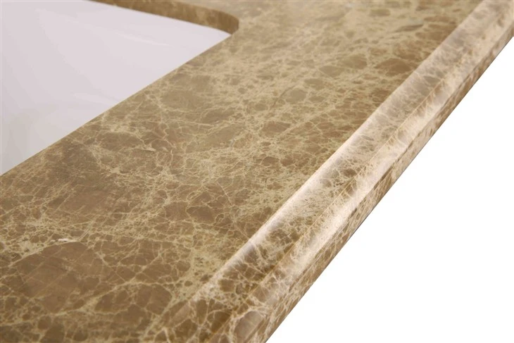 Undermount Emperador Light Creamy Marble Bathroom Sink